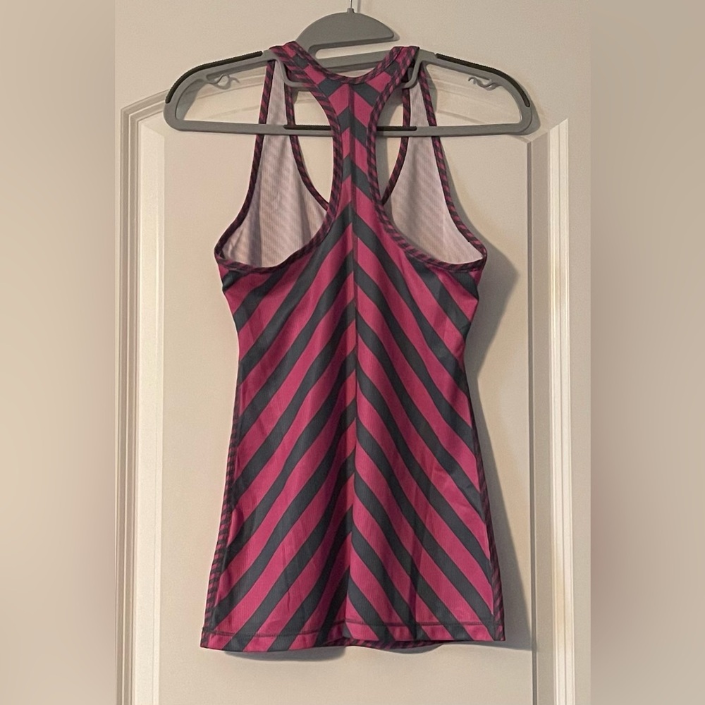 Nike Striped Pink and Gray Racerback Tank Top - Picture 2 of 2